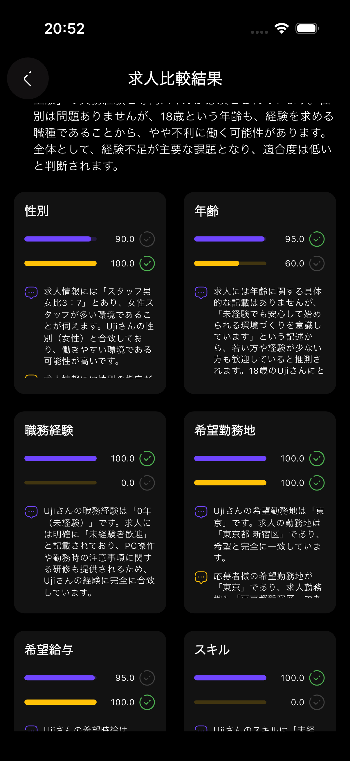 ジョブミル比較スコア